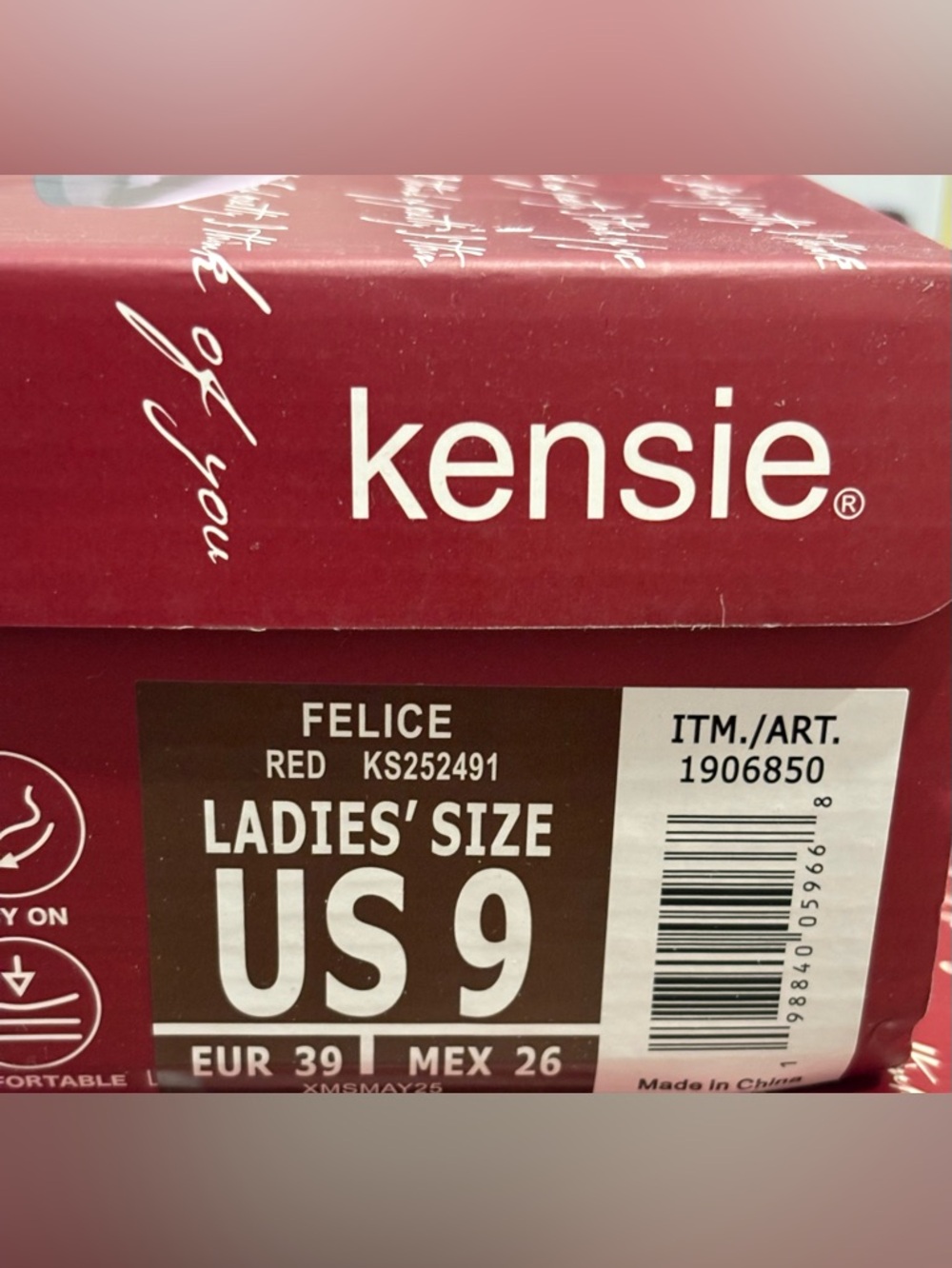 Kensie Felice Women's Shoes Dark Red Slingback Flats Size 9 New In Box - Picture 5 of 5